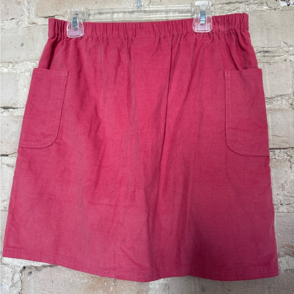 Little English Raspberry Button-Front Mini Skirt - Picture 5 of 6